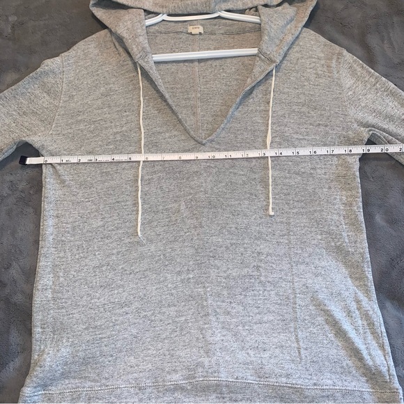 jcrew 100% Cotton Hooded Sweater Shirt Heather grey - Picture 2 of 15